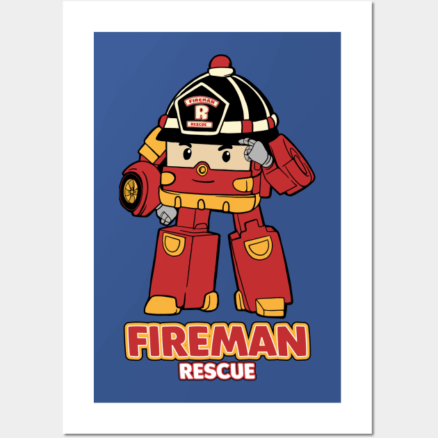 Fireman Rescue Wall Art by Baby Kids Zone